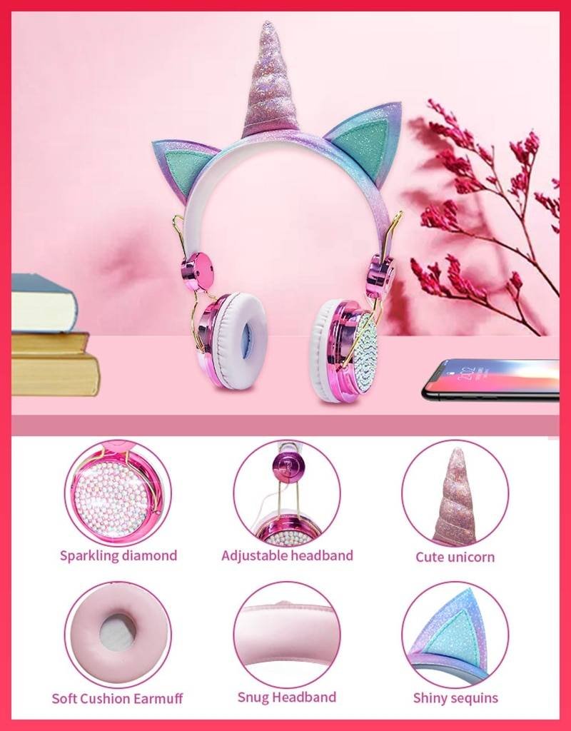 Wireless Bluetooth Unicorn Headphones with Microphone Gadgets & Gifts Headphones