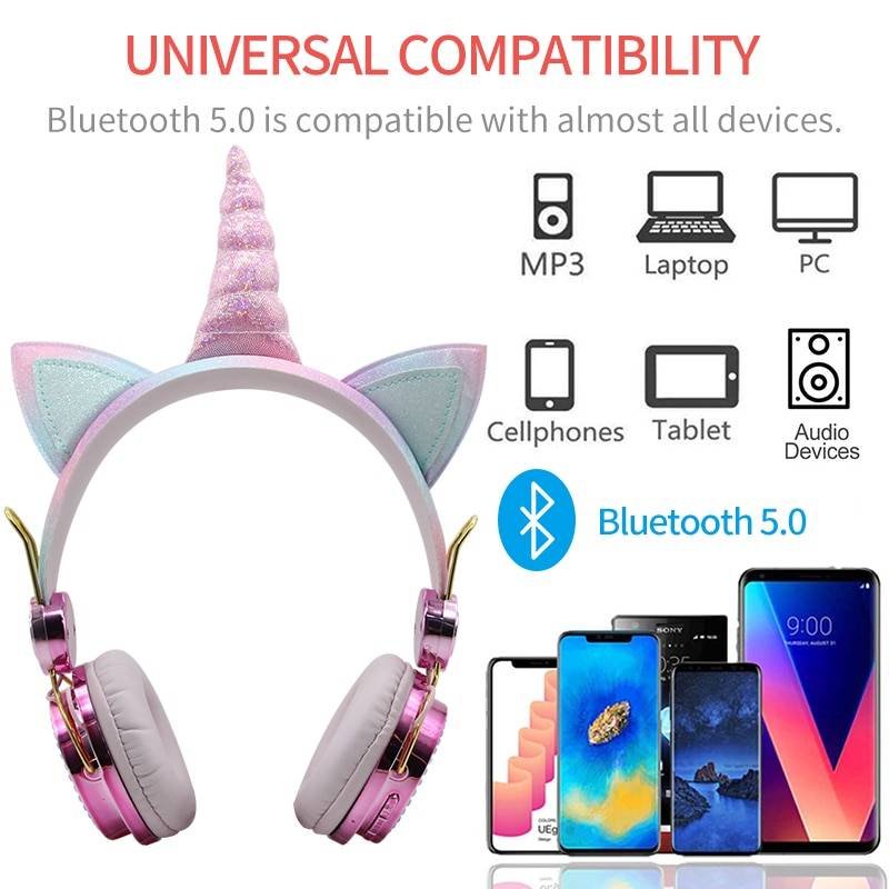 Wireless Bluetooth Unicorn Headphones with Microphone Gadgets & Gifts Headphones