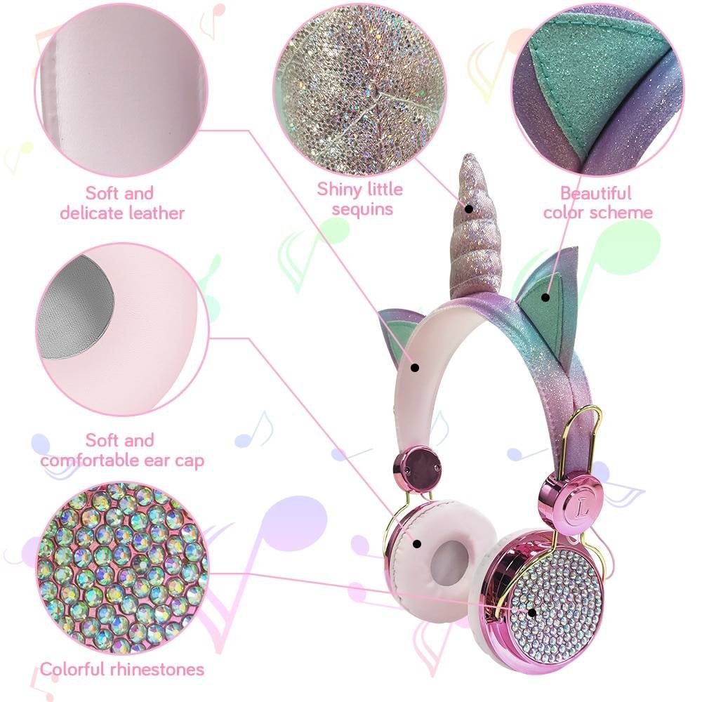 Wireless Bluetooth Unicorn Headphones with Microphone Gadgets & Gifts Headphones