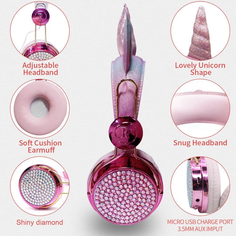Wireless Bluetooth Unicorn Headphones with Microphone Gadgets & Gifts Headphones
