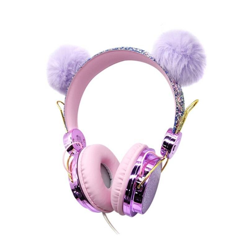 Fluffy Balls Wired Headphone With Microphone Gadgets & Gifts Headphones