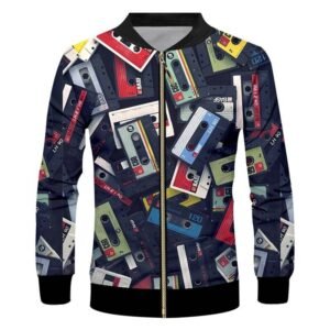 Retro Cassette Zip Up 3D Jacket Exclusive DJ Fashion Jackets